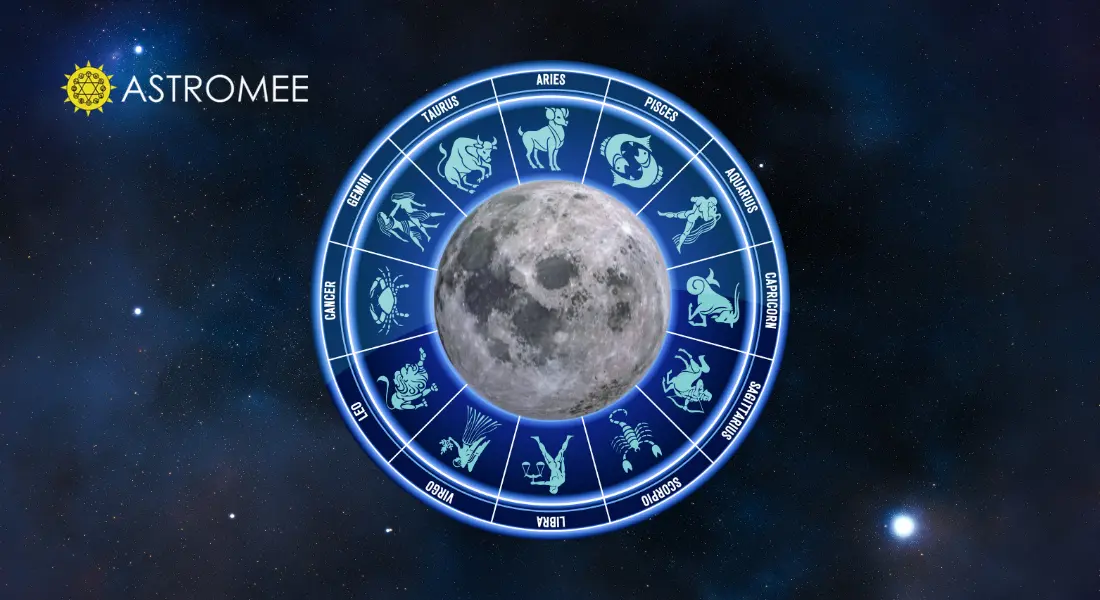 Zodiac sign with moon astrology
